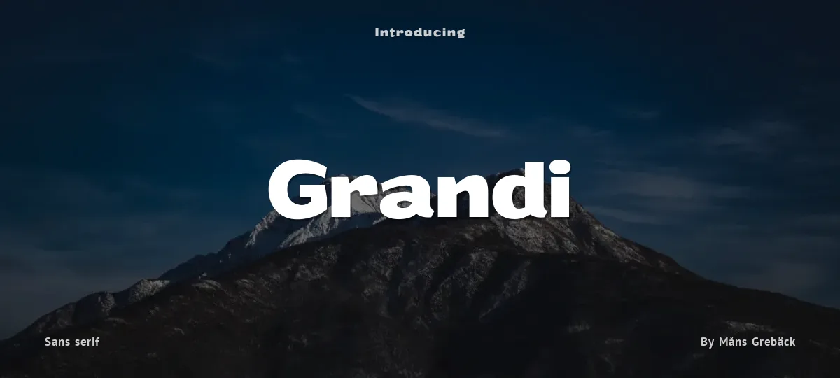 Grandi font preview