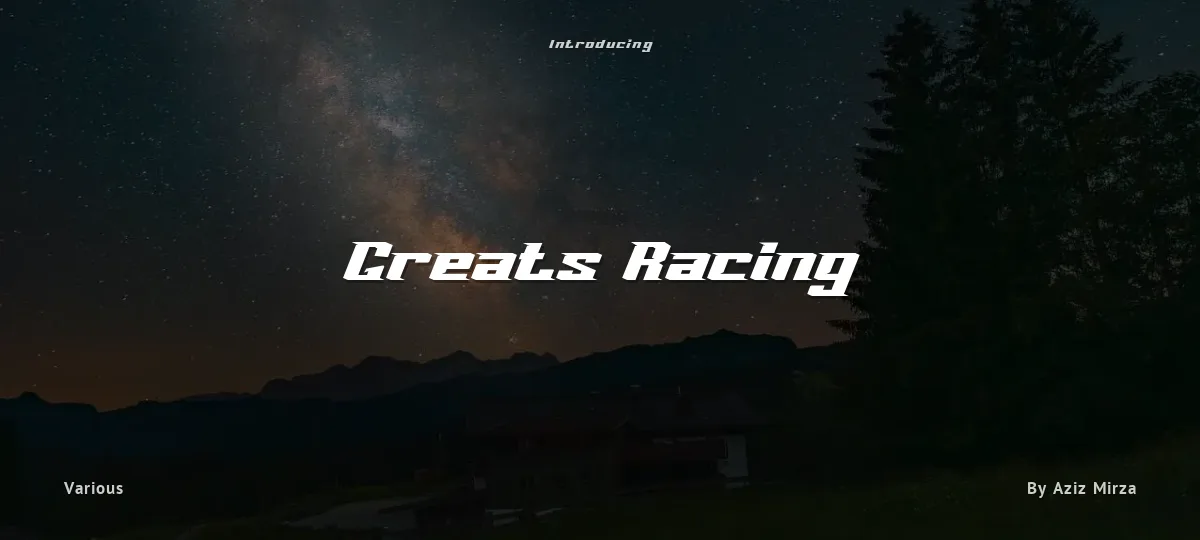 Greats Racing font preview