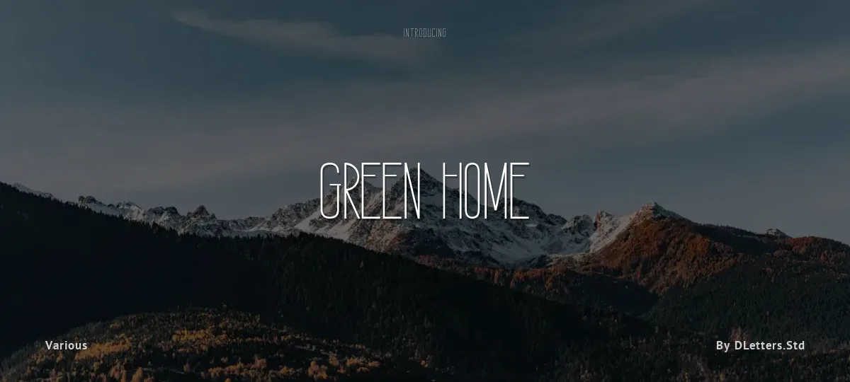 Green Home font preview