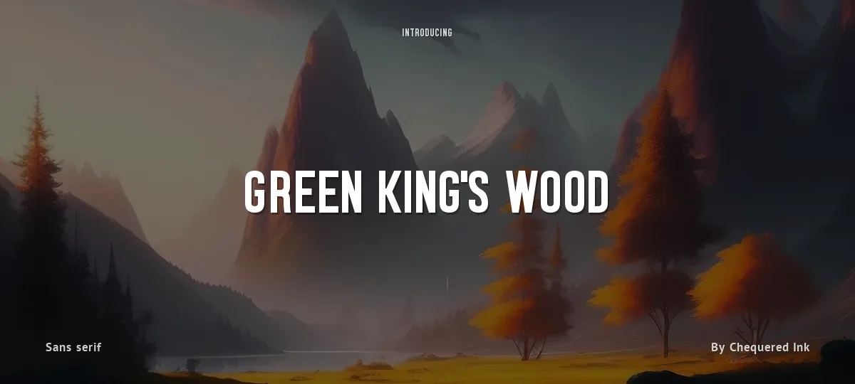 Green King's Wood font preview