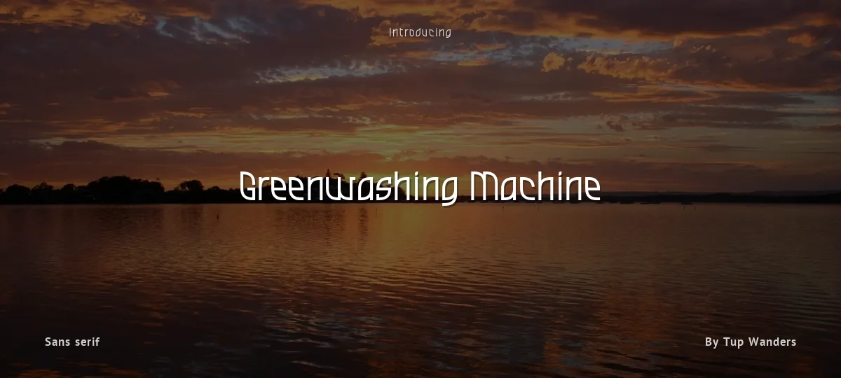 Greenwashing Machine font preview