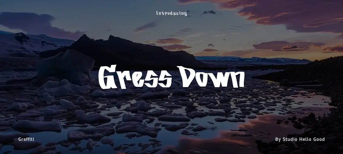 Gress Down font preview