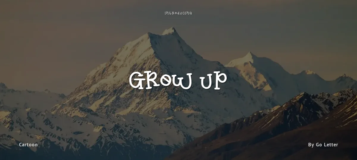Grow Up font preview
