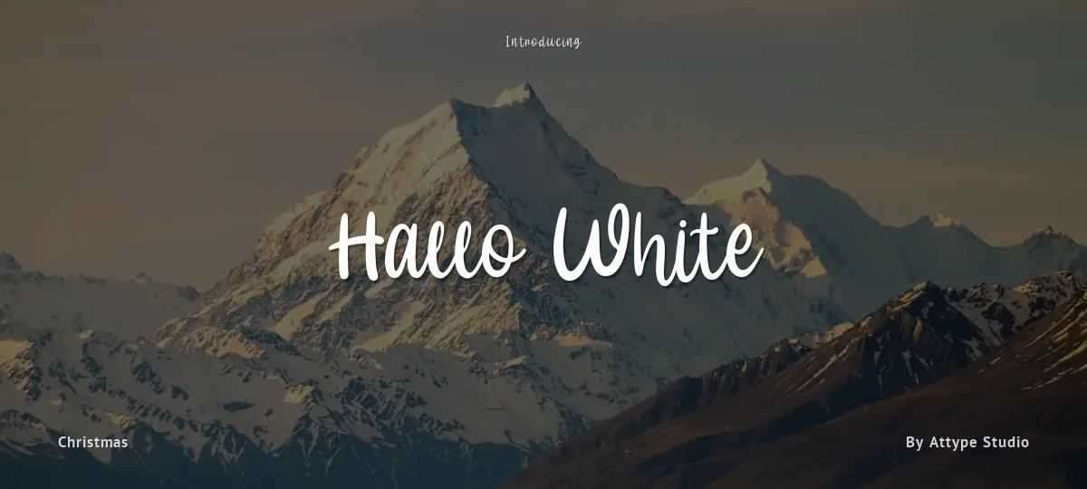 Hallo White font preview