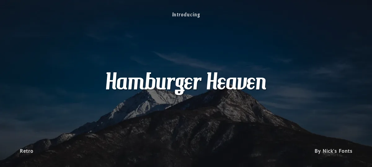 Hamburger Heaven font preview