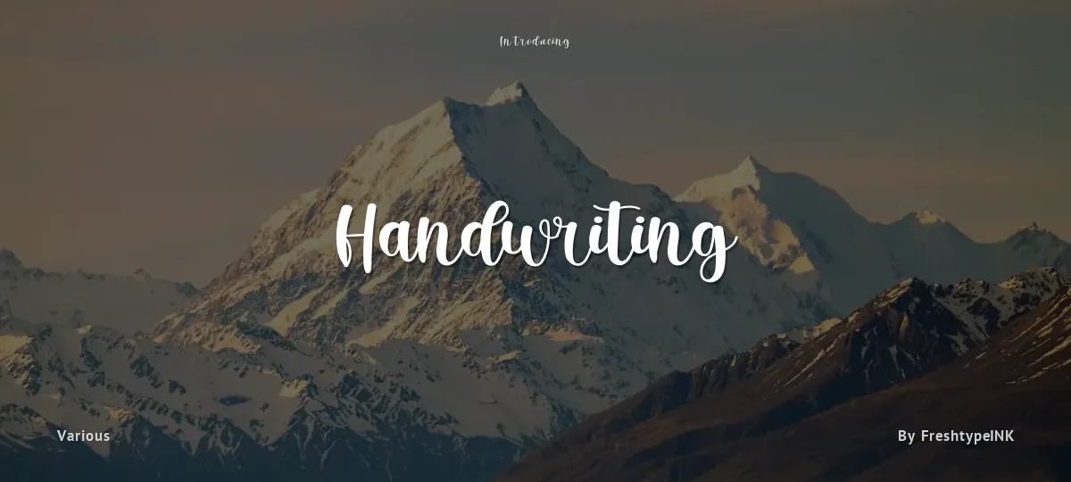 Handwriting font preview