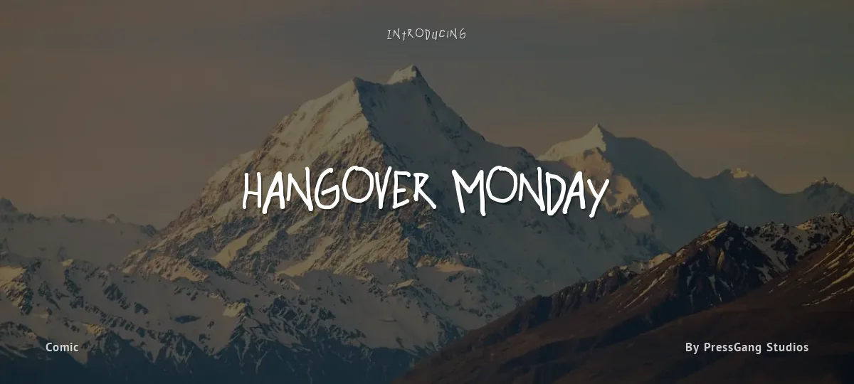 Hangover Monday font preview