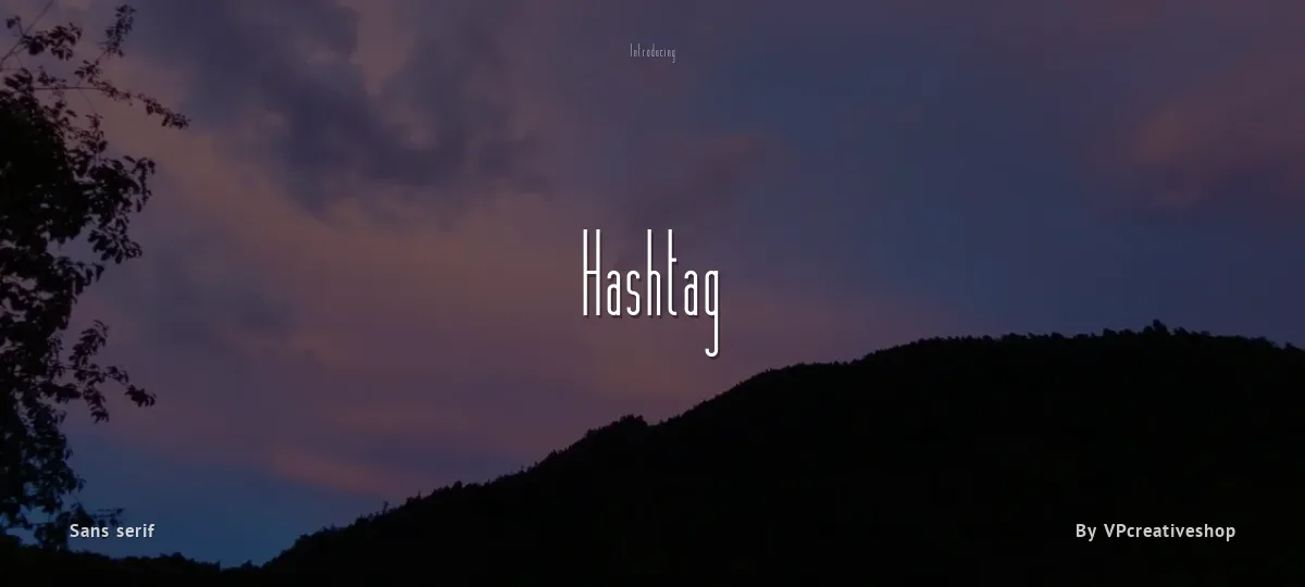 Hashtag font preview