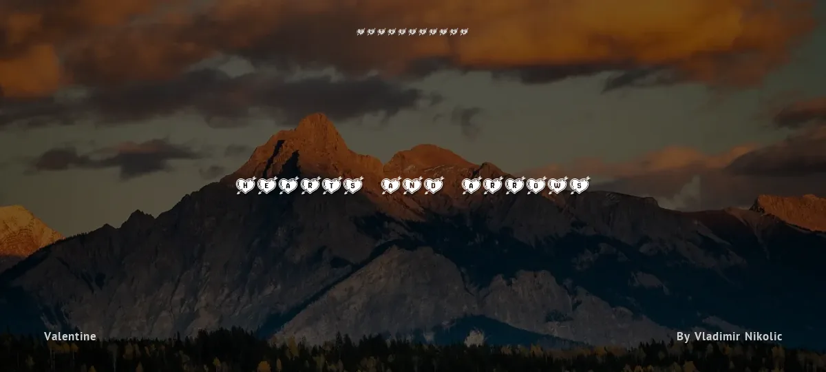 Hearts and Arrows font preview