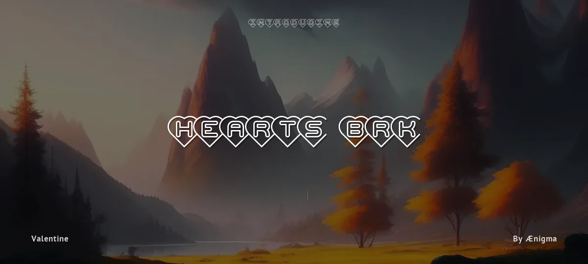 Hearts BRK font preview