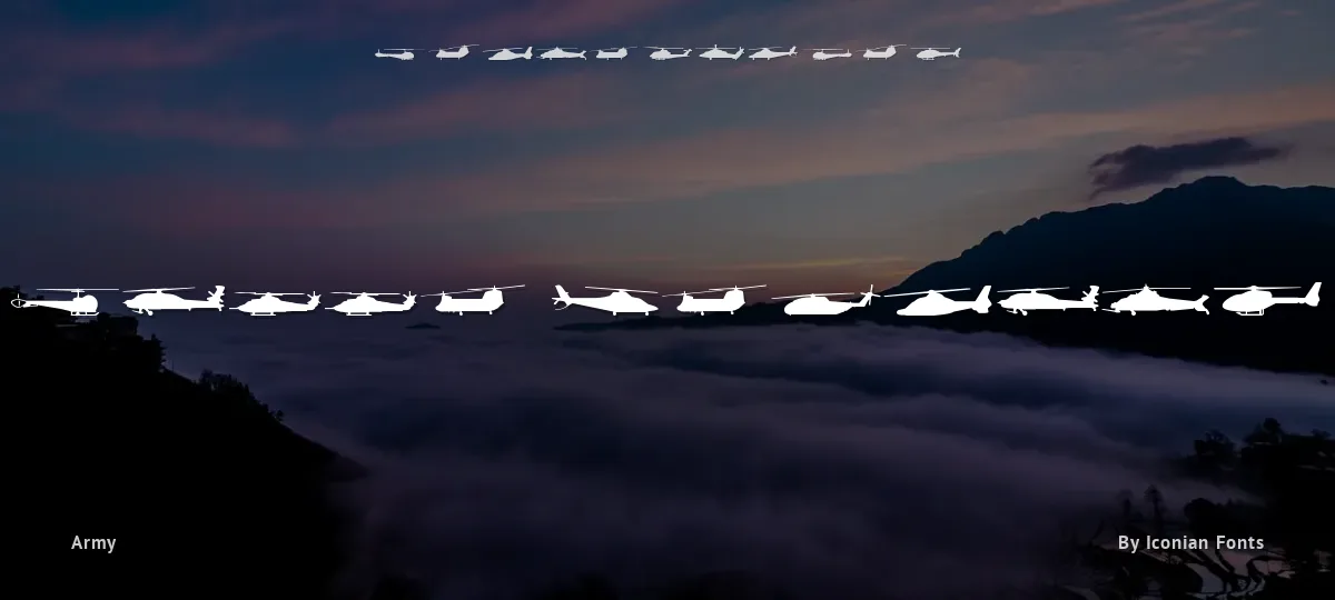 Hello Copters font preview