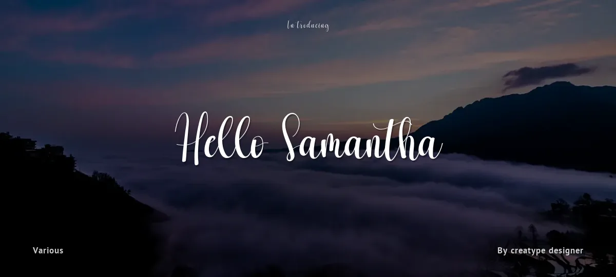 Hello Samantha font preview