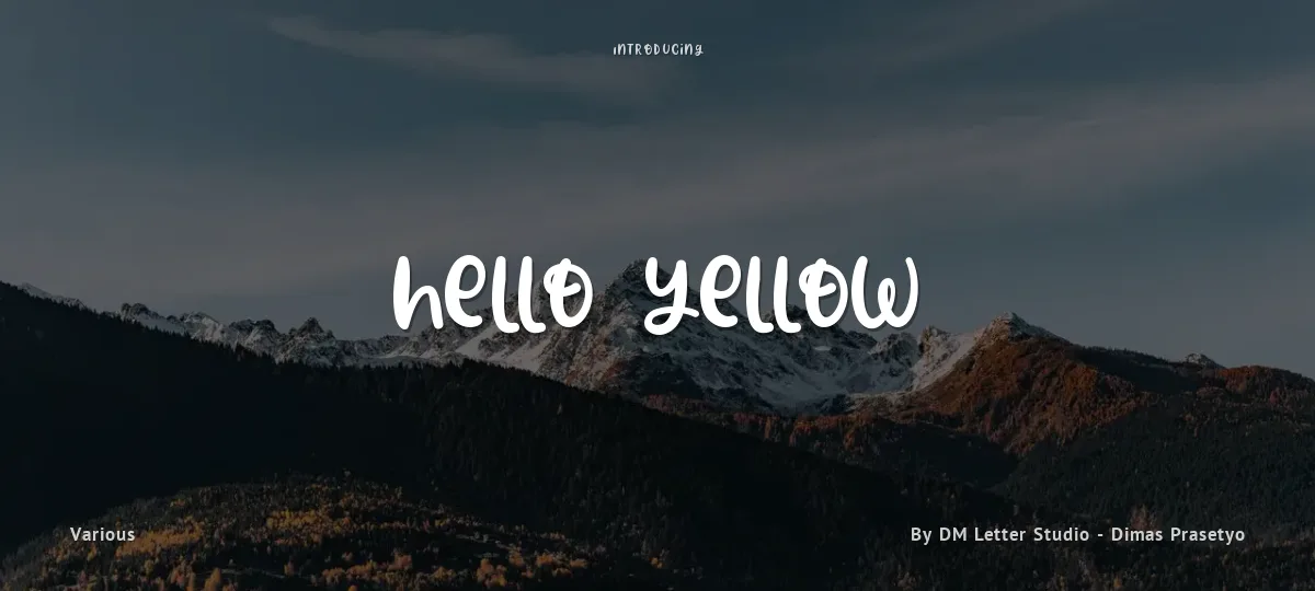 Hello Yellow font preview