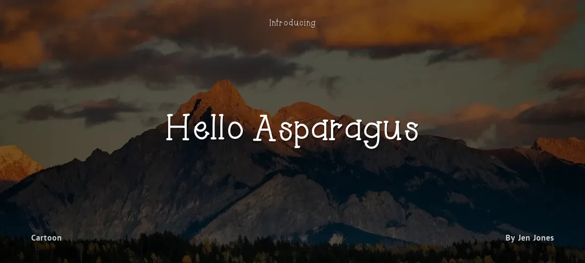 Hello Asparagus font preview