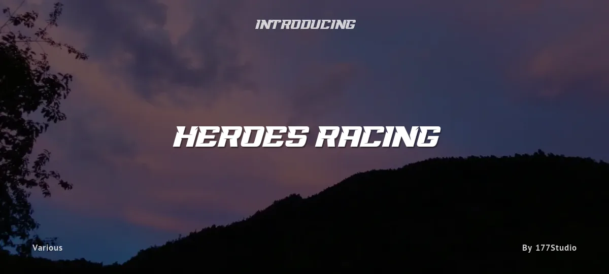 Heroes Racing font preview