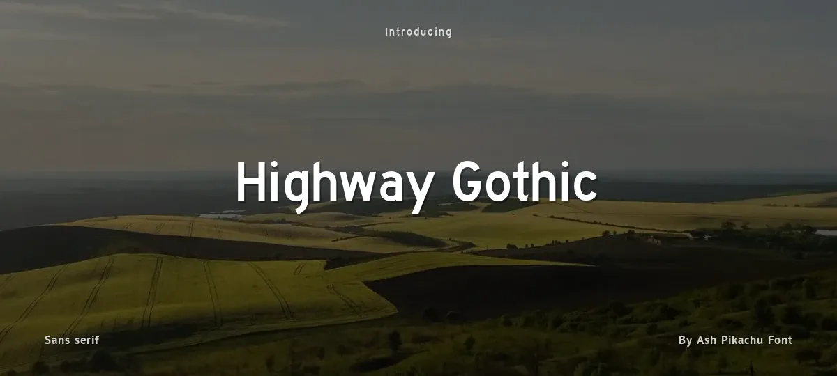 Highway Gothic font preview