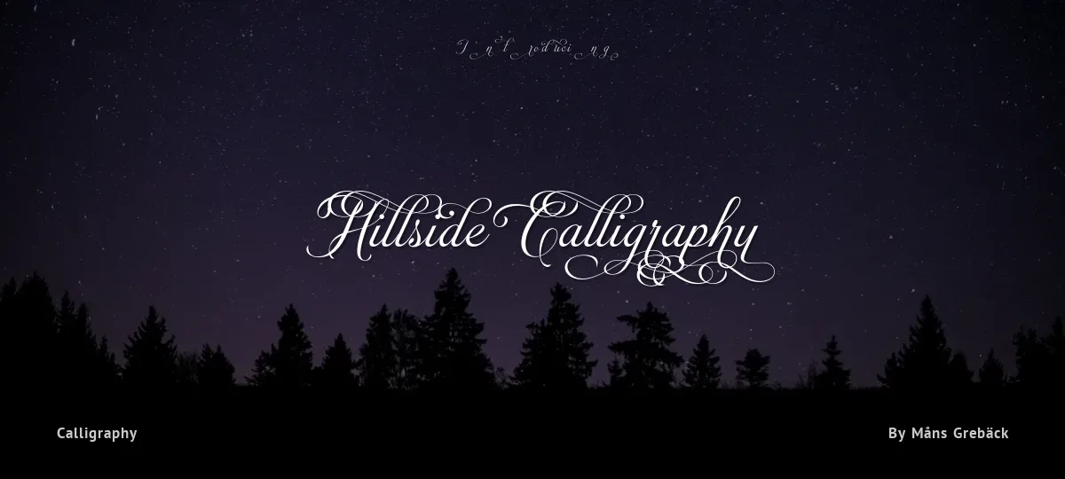 Hillside Calligraphy font preview