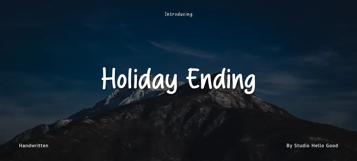 Holiday Ending font preview
