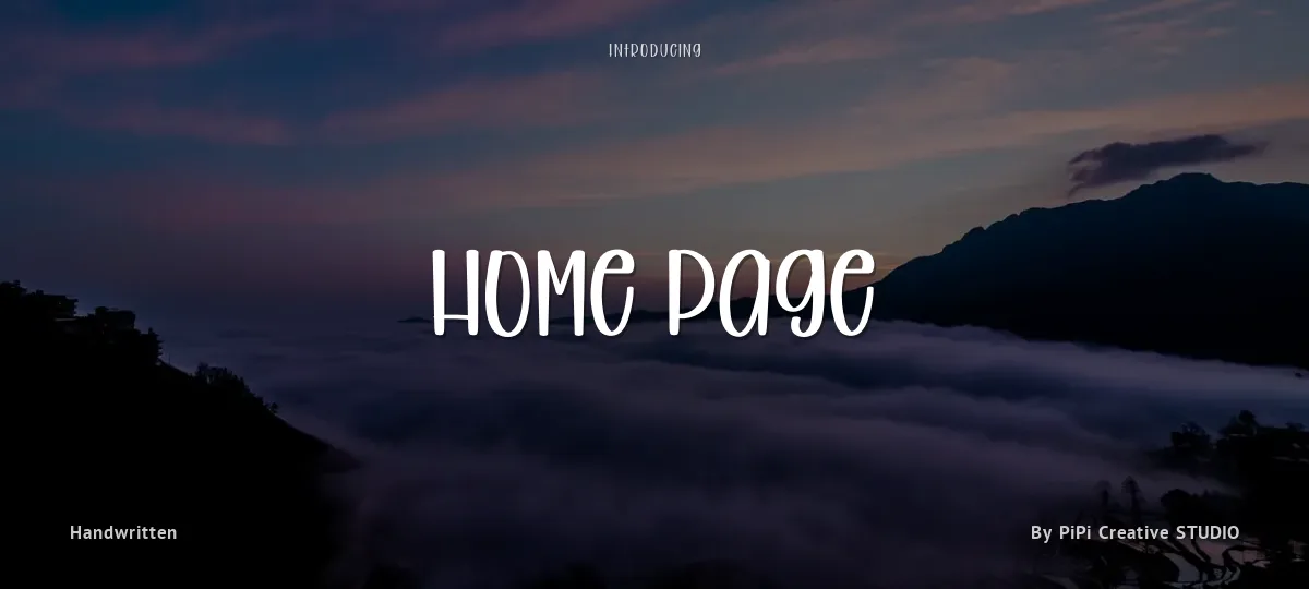 Home Page font preview