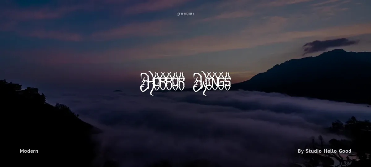 Horror Wings font preview