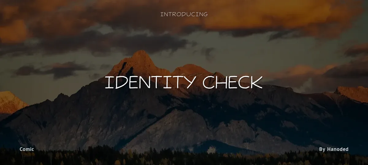 Identity Check font preview