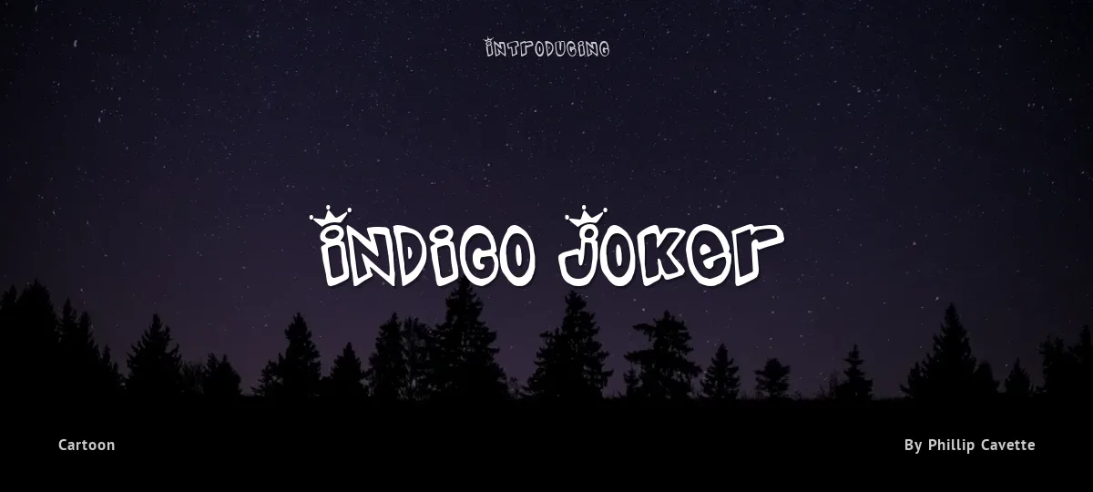Indigo Joker font preview