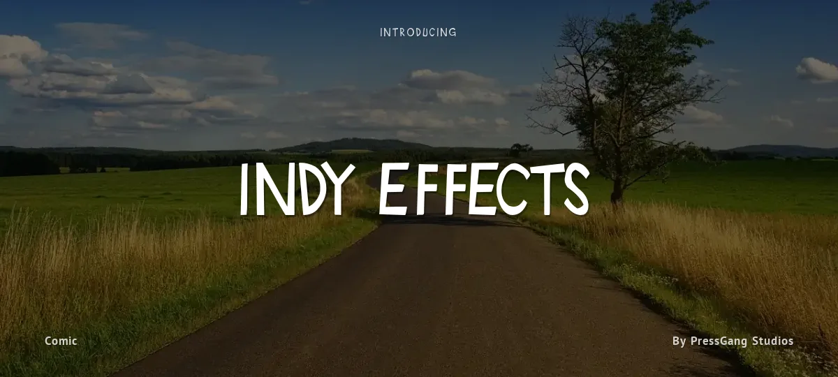 Indy Effects font preview