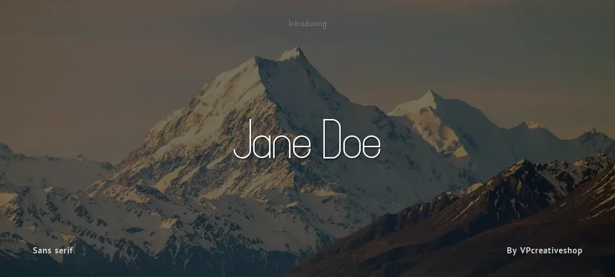 Jane Doe font preview