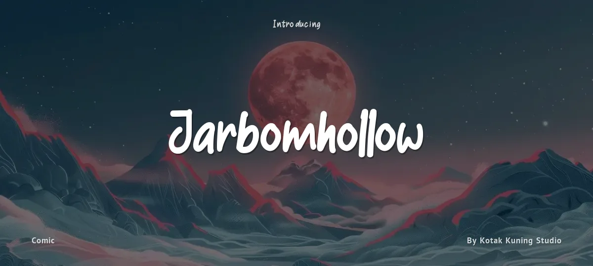 Jarbomhollow font preview