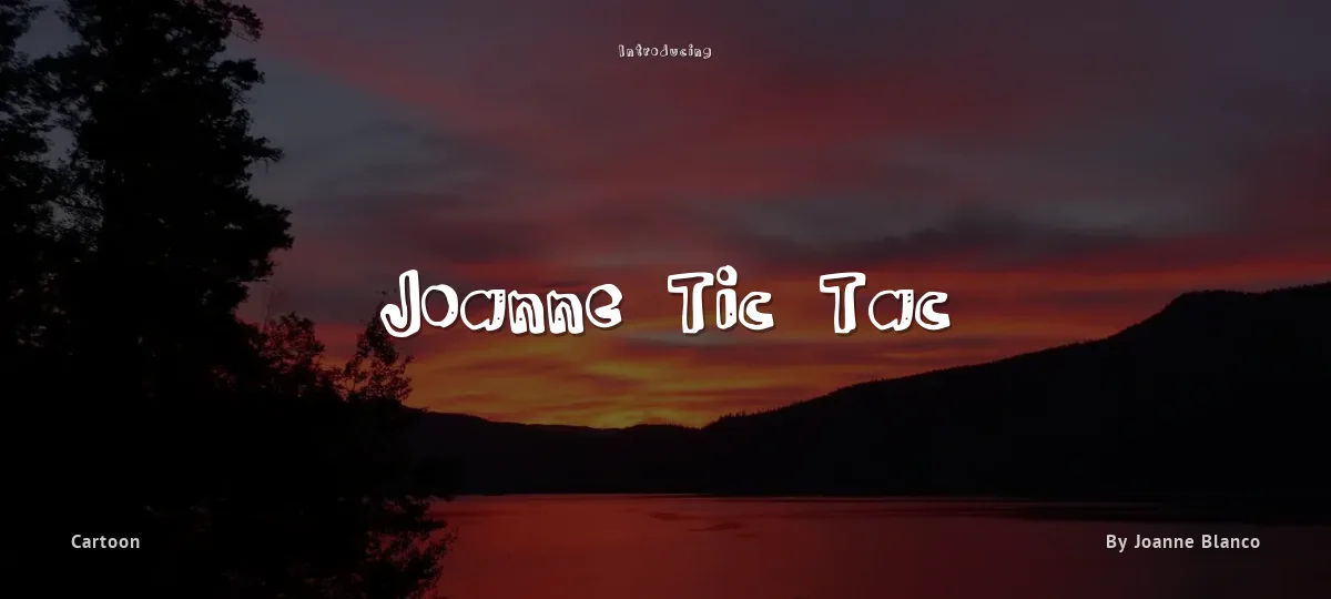 Joanne Tic Tac font preview