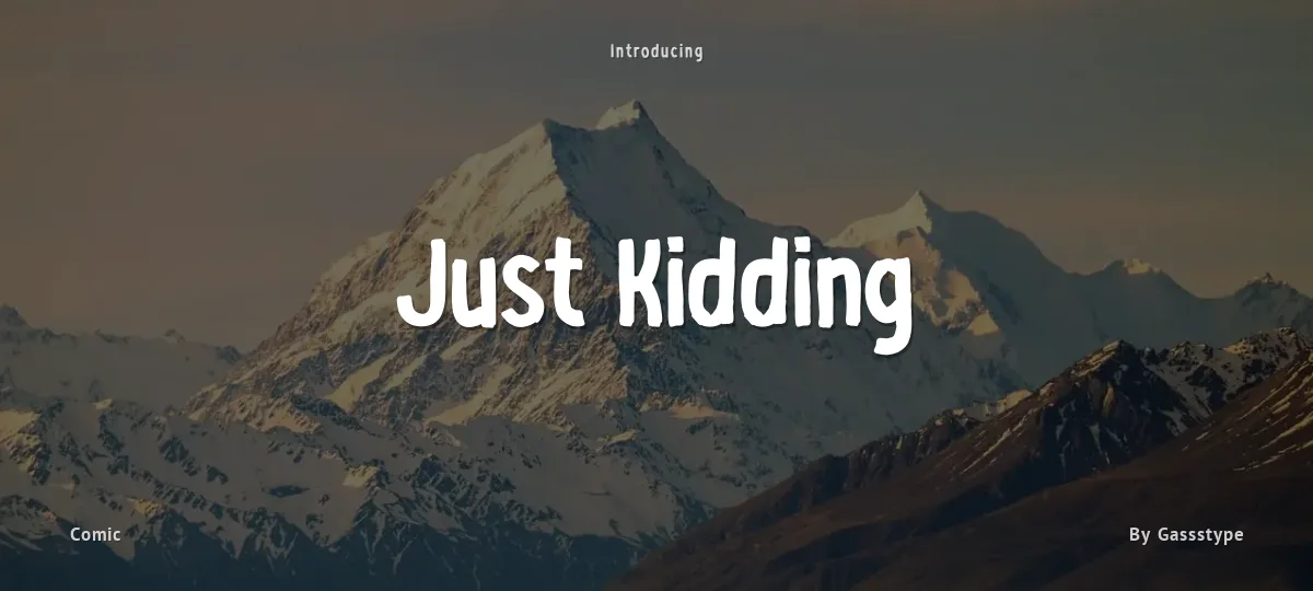 Just Kidding font preview