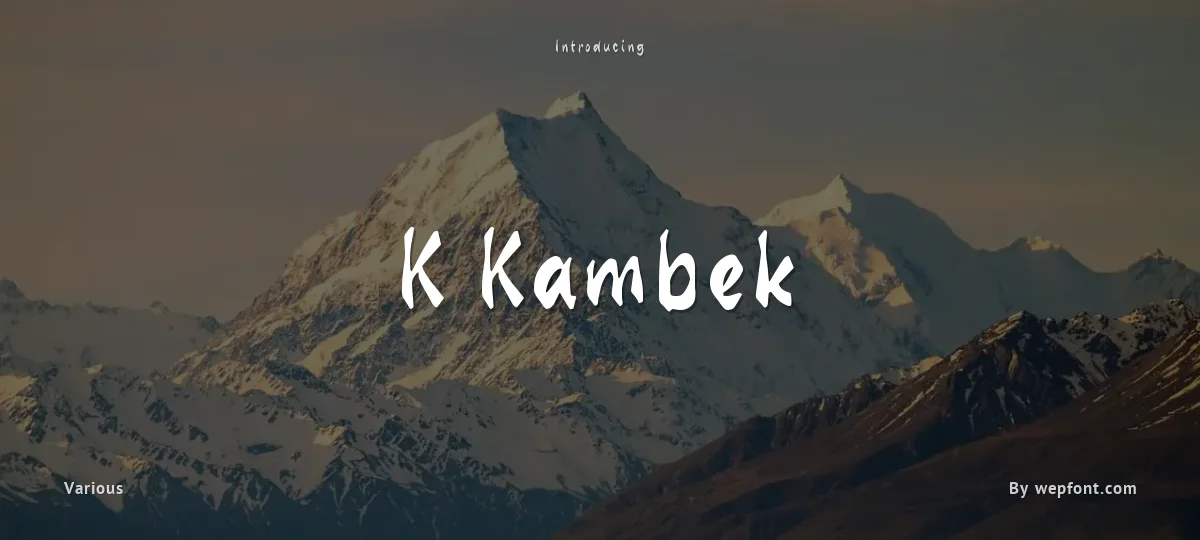K Kambek font preview