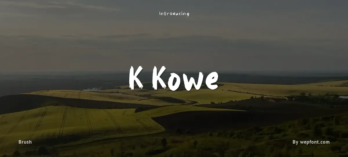 K Kowe font preview