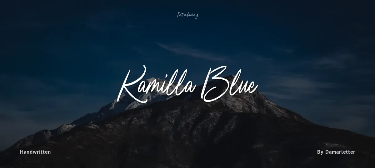 Kamilla Blue font preview