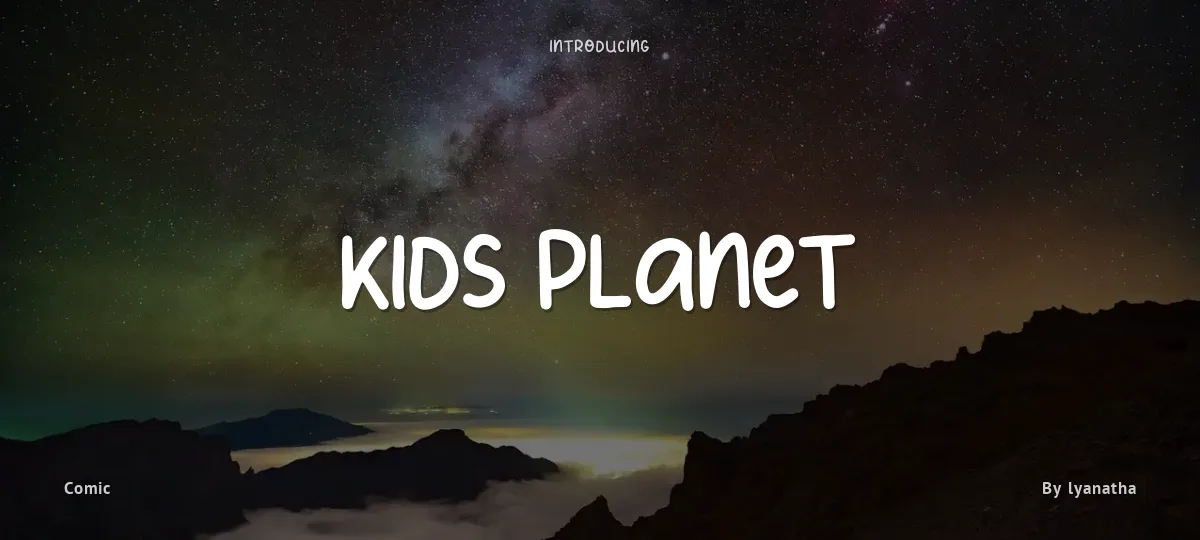 Kids Planet font preview
