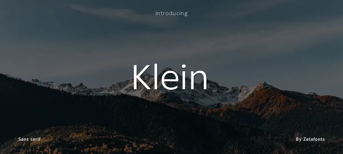 Klein font preview