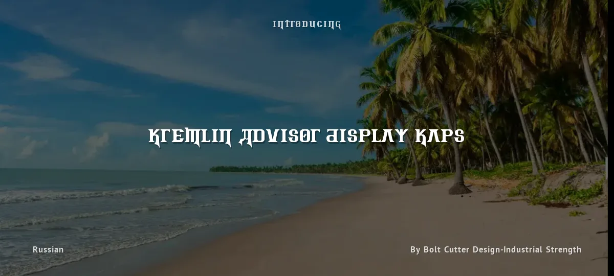 Kremlin Advisor Display Kaps font preview