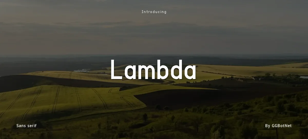 Lambda font preview