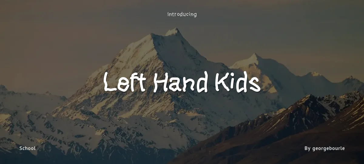 Left Hand Kids font preview