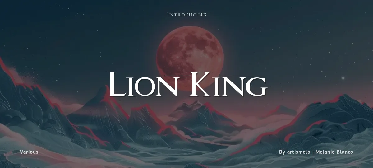 Lion King font preview