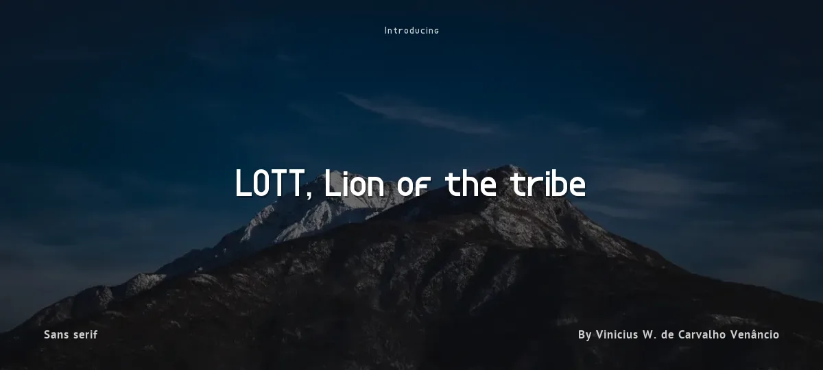 LOTT, Lion of the tribe font preview