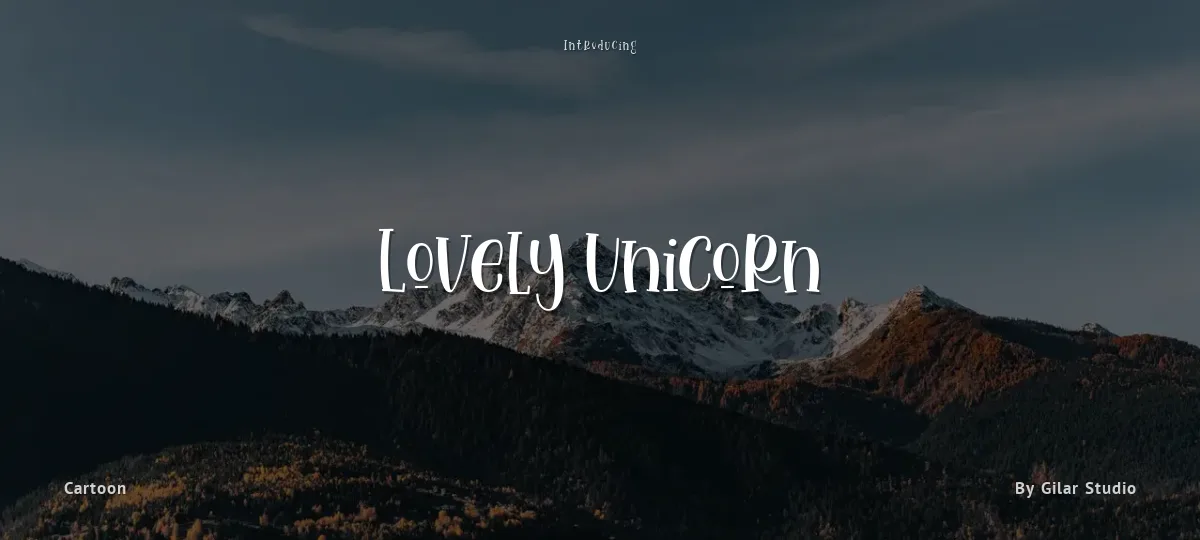 Lovely Unicorn font preview