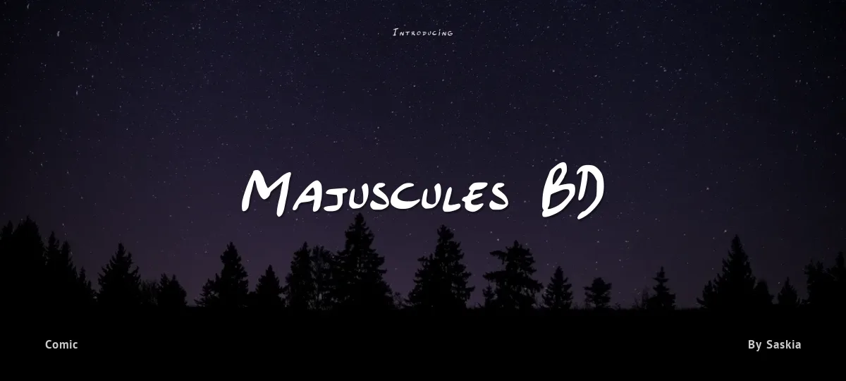 Majuscules BD font preview