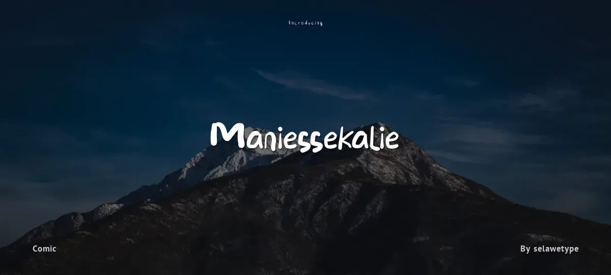 Maniessekalie font preview