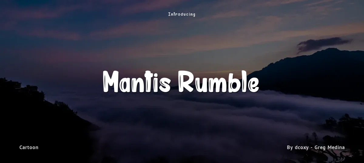 Mantis Rumble font preview