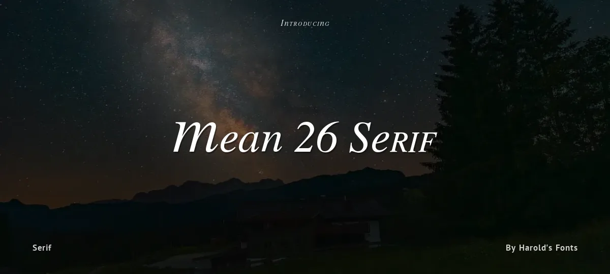Mean 26 Serif font preview