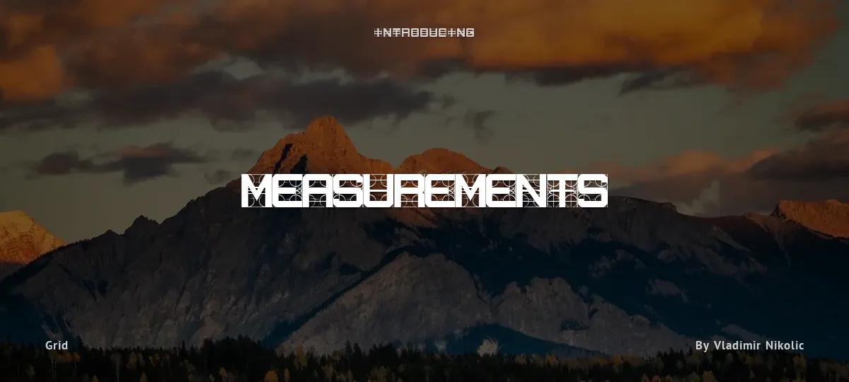 Measurements font preview
