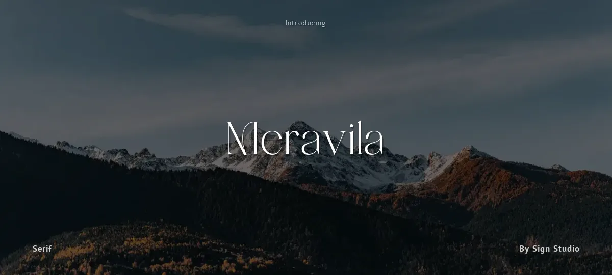 Meravila font preview