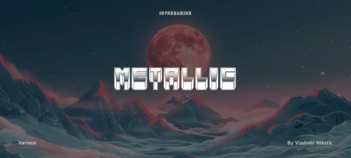 Metallic font preview