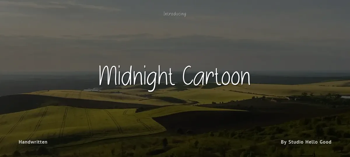 Midnight Cartoon font preview
